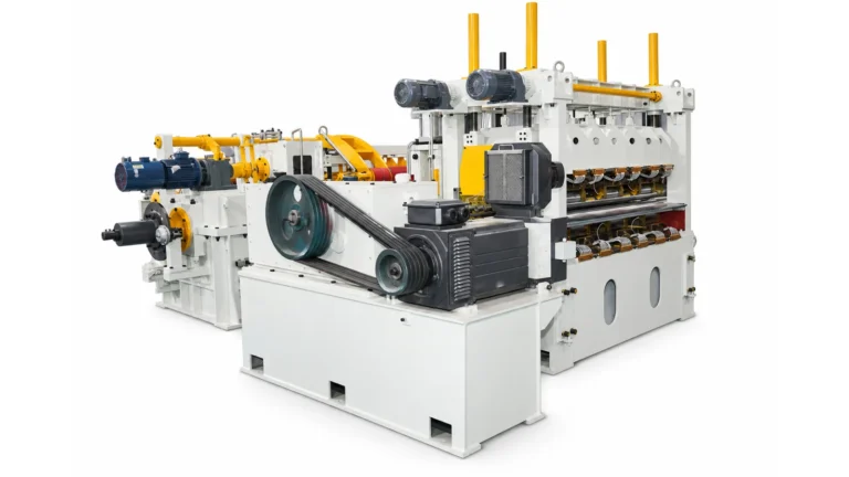 Four-high precision leveler with drive system.