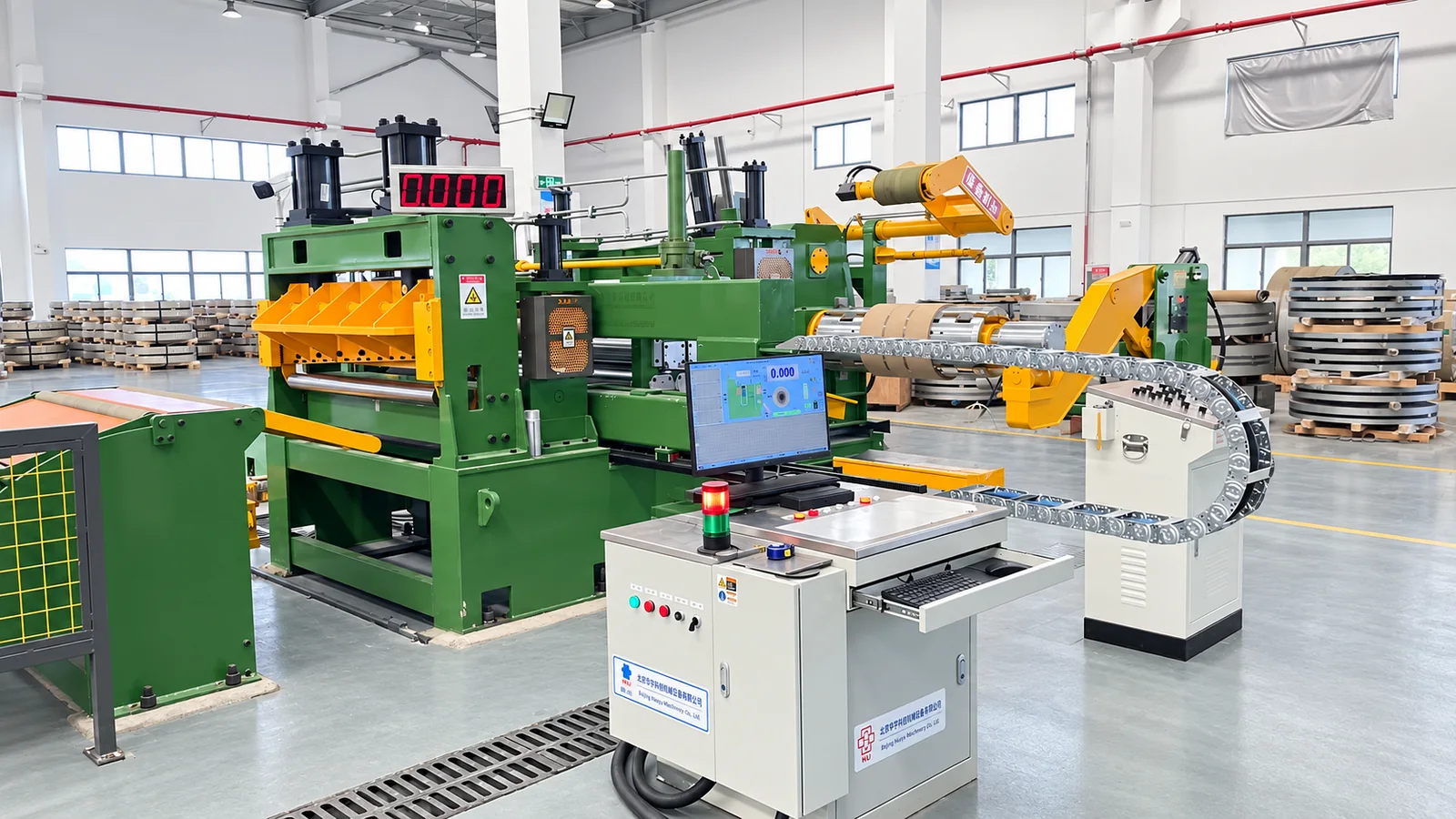 crop shear and pinch roll on 1850 high precision slitting line