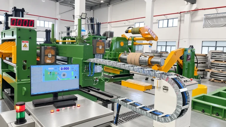 recoiling and precision control section on 1850 high precision slitting line