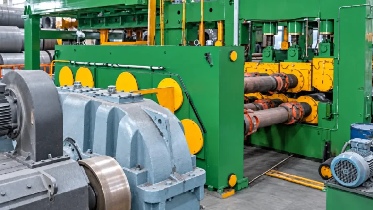 Heavy-duty leveling machine gearbox and roller section for hot rolled plate
