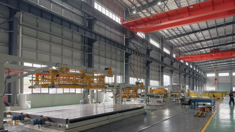 XIONGJIN 1650 type rotary shear cut-to-length line overview in the production workshop