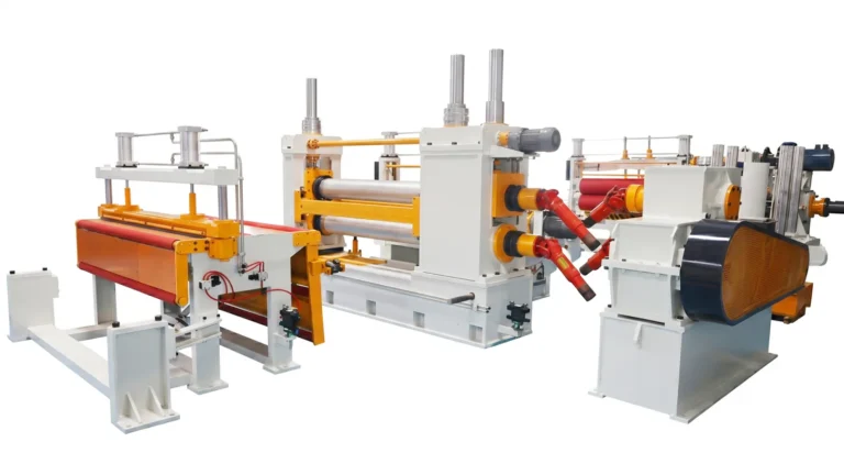 Disc slitter head and drive section on XIONGJIN 1650 thin-gauge slitting line