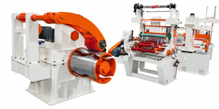 Full view of XIONGJIN 650 high-precision slitting line for copper and stainless steel