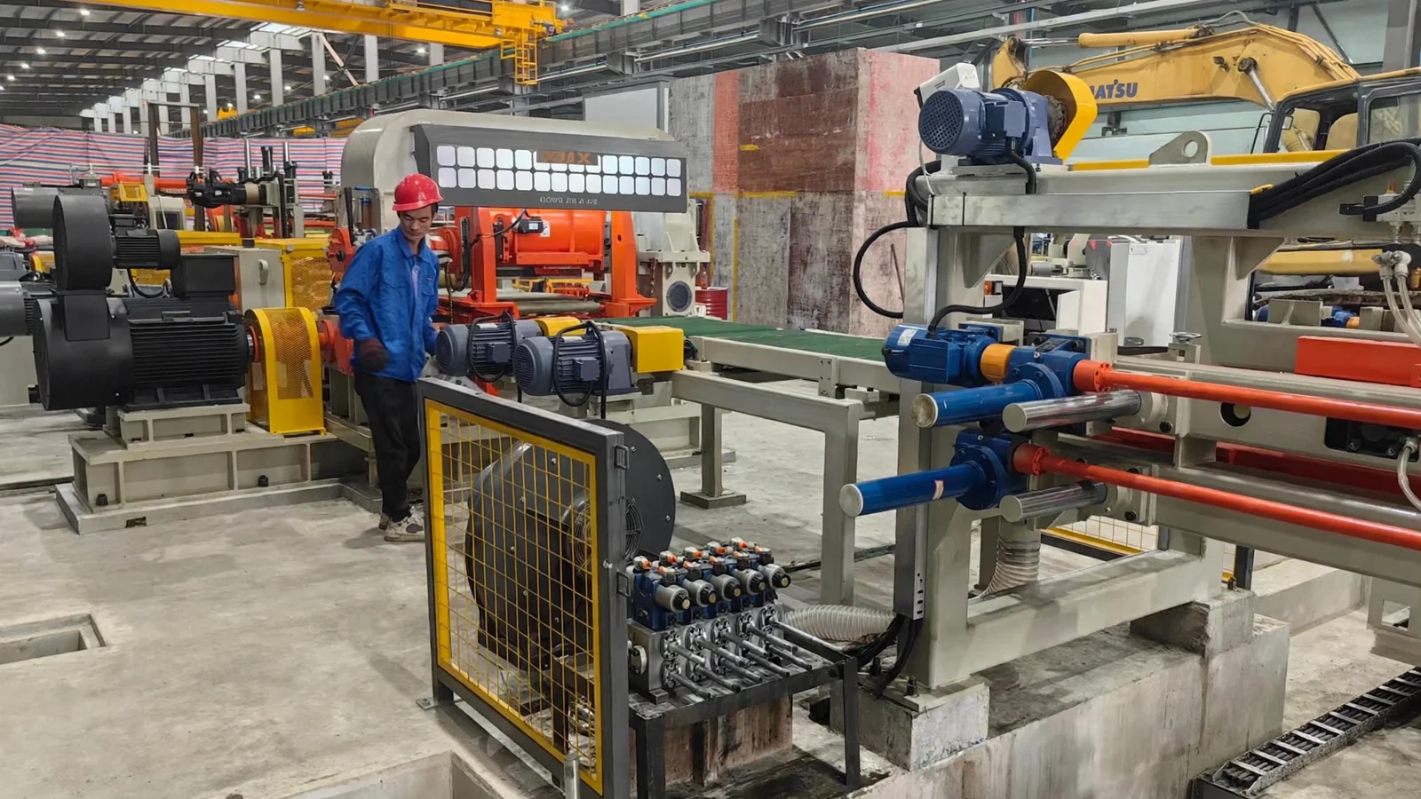 Control console of 450 rotary shear cut to length line