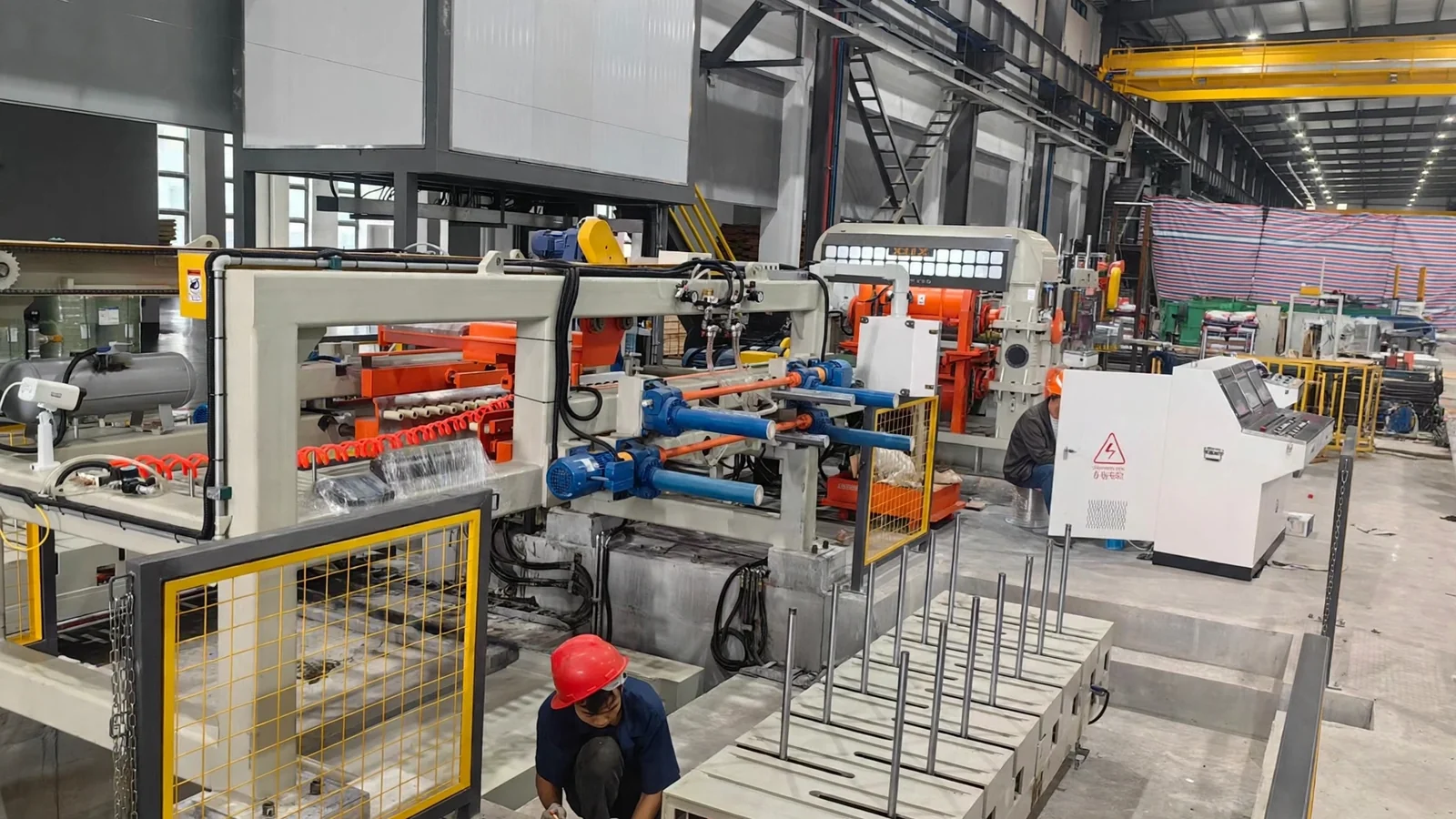Stacking area of stainless steel cut to length line